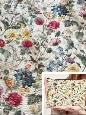 Floral Pattern Make Up Bag Travel Cosmetics Zipper Pouch